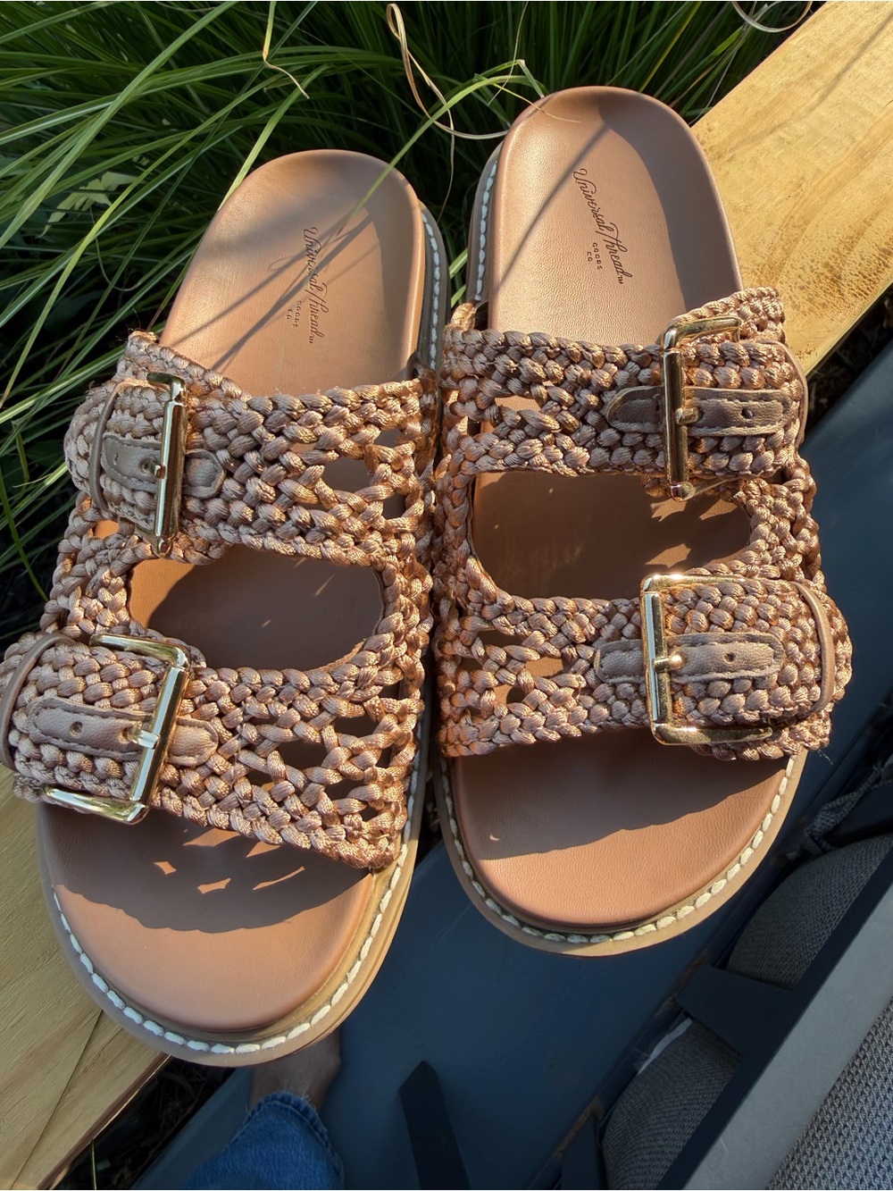 Universal Thread - Woven Double-Buckle Slide Sandals